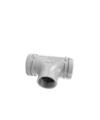 Grooved reducer inner wire tee